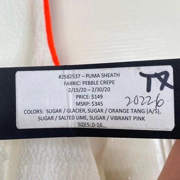 NWT BLACK HALO Puma Sheath Dress Orange Tang Size 2 Pebble Crepe - Picture 5 of 8